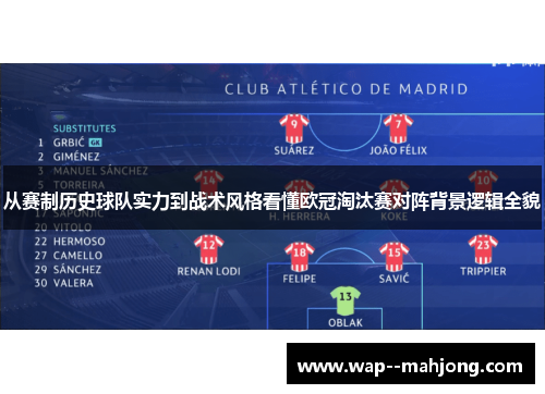 从赛制历史球队实力到战术风格看懂欧冠淘汰赛对阵背景逻辑全貌